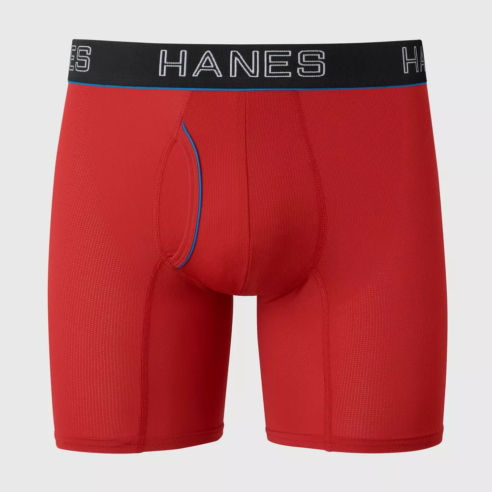 Hanes Originals Premium Men's Lightweight Mesh Comfort Flex Fit Boxer Briefs Red, Large