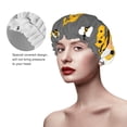 thumbnail image 4 of Balery Bee Kind Shower Caps, Double Layer Waterproof Shower Cap, Double Layers Reusable Shower Cap With Soft Comfortable For Long Thick Hair Soft Bath Shower Hair Caps, 4 of 9