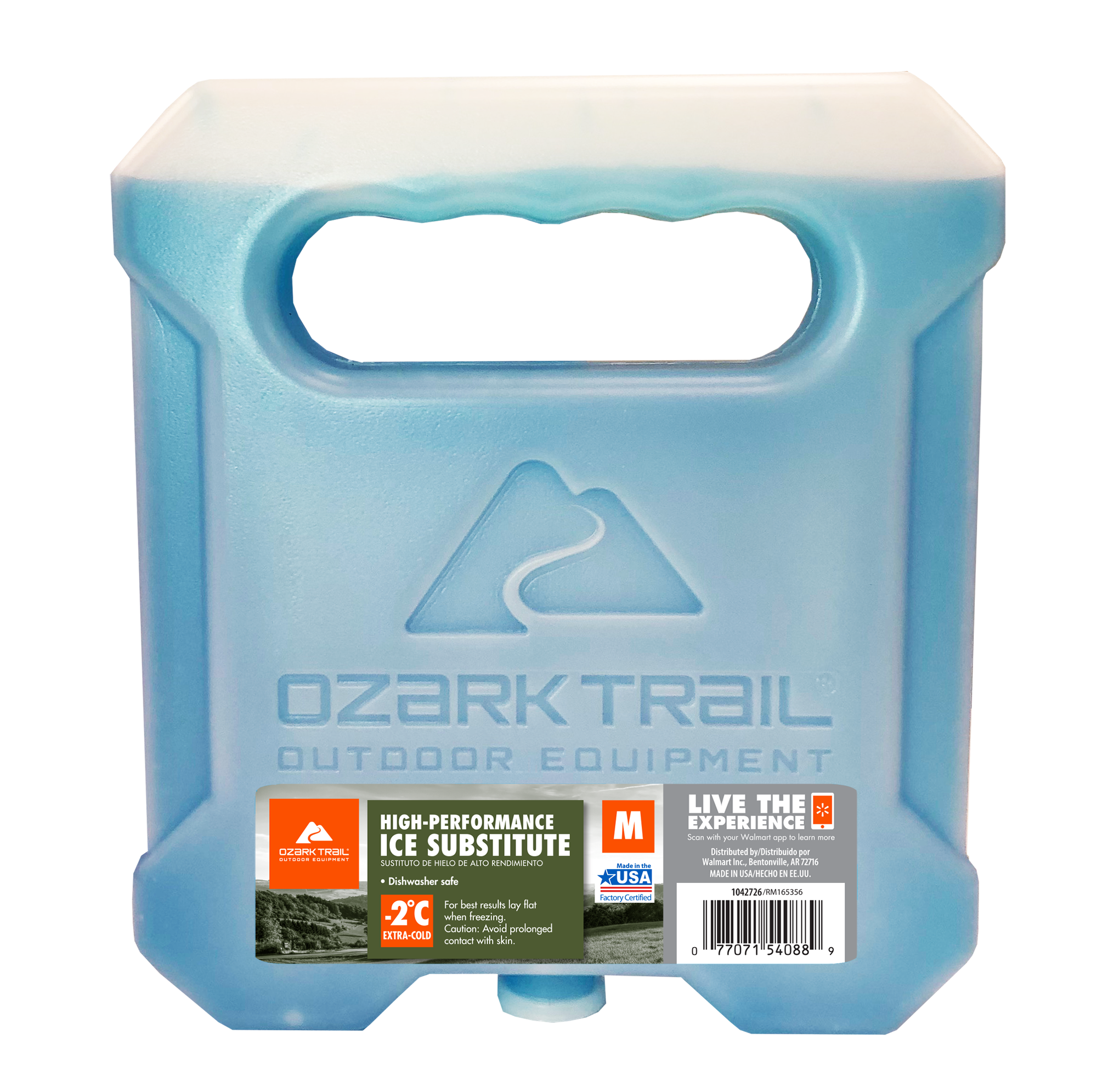 Ozark Trail Extra Cold -2 Degree Medium 2lb Ice Substitute, Blue, Bottle, Reusable