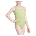 thumbnail image 3 of Afuyipoi Girls'Jumpsuit Dance Dress（For 5-15）, Moisture-Wicking Breathable Lightweight Solid Color Ballet Leotard Dress Green 9-10Years, 3 of 6