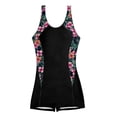 thumbnail image 7 of Lpmadey Women's One Piece Swimsuit Hawaiian Print Side Panel Racerback with Padded Boxer Shorts Bathing Suit, 7 of 7