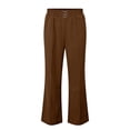 thumbnail image 5 of Endives Women's Pants Soft Senior Ladies Wide Leg Pant High Waist Stretch Dressy Business Pants Brown, 5 of 5