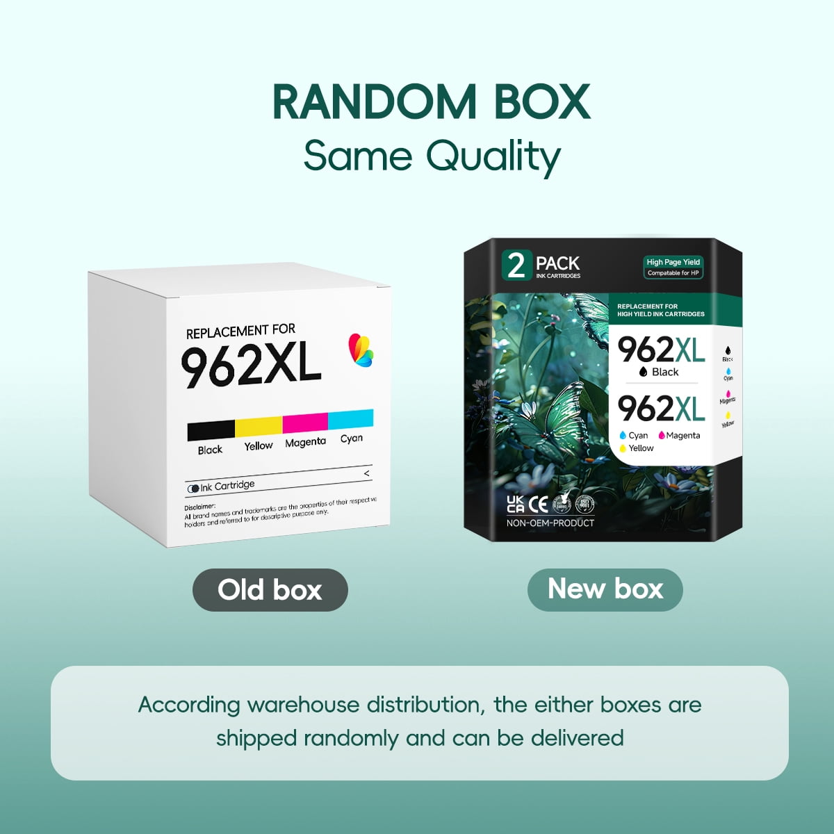 962 Ink Cartridges Compatible for 962 962 XL Ink Cartridges for 9018e 9015e 9010 Series Printer (4 Packs)