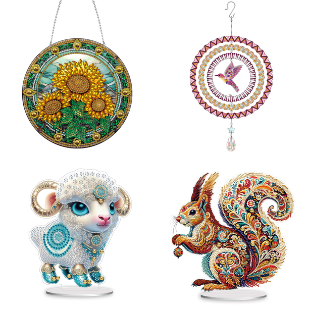 Kits Arte Con Diamantes para Manualidades Hechas A Mano en Vidrio Imitación Colo (girasol) Rojo