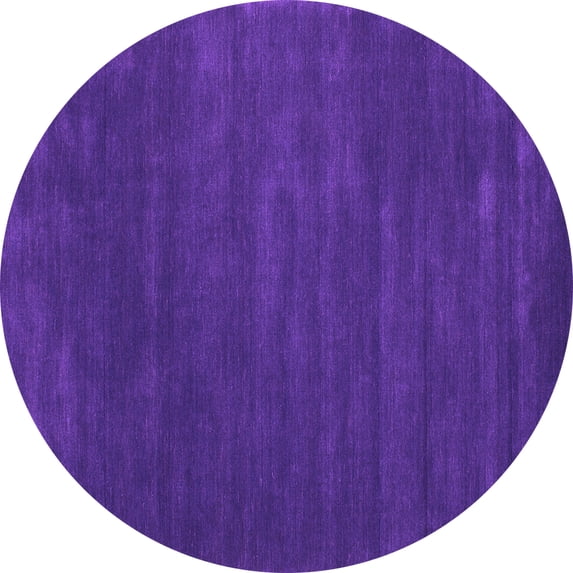 Ahgly Company Indoor Round Abstract Purple Contemporary Area Rugs, 3' Round