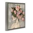 thumbnail image 4 of Stupell Industries Peonies Headdress Woman Plants & Flowers Painting Gray Floater Framed Canvas Art Print Wall Art, 18 x 18, 4 of 10