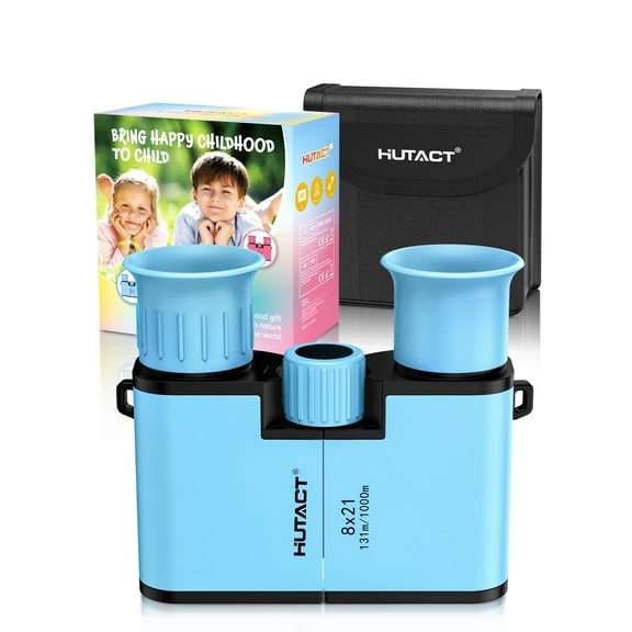 BEBANG 8x21 Kids Binoculars, Binoculars Set for Boys Girls Bird Watching Educational Learning Hunting Hiking Birthday(Bule)