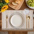 thumbnail image 4 of Beige Pink Floral Placemats Set of 4, Spring Flowers Placemats for Dining Table, Place Mats for Kitchen Tabletop, Waterproof Wipeable Dining Table Mats Set, 4 of 9