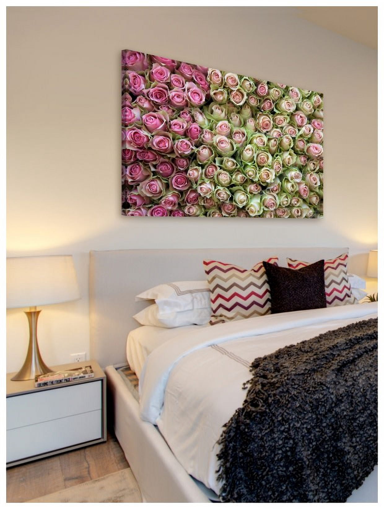 "Roses in Pink" Painting Print on Wrapped Canvas