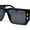 All Black, variant on Flat Top Angular Geometric Rectangle Luxury Fashion Sunglasses Green - Blue Yellow