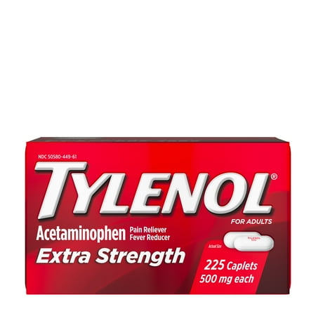 Tylenol Extra Strength Caplets With 500 Mg Acetaminophen 225 Ct Walmart Com Walmart Com