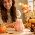 thumbnail image 5 of Racsoh Pumpkin Aromatherapy Candle Set, Handmade Scented Soy Wax Ornament, Macaron Color Fall Decor, for Thanksgiving Halloween Home Party Decor (2 Pcs, Pink), 5 of 8
