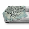 thumbnail image 3 of East Soft Flannel Fleece Throw Blanket, Tree of Life Chinese Bonsai Roots Bohemian Hippie Evil Eye Occult Theme, Cozy Plush for Indoor and Outdoor Use, 50" x 70", Indigo Cream Pale Blue, by Ambesonne, 3 of 6