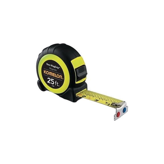 Neo MagGripâ„¢ Magnetic Tape, 1 in x 25 ft, Inch/Feet, Yellow/Black