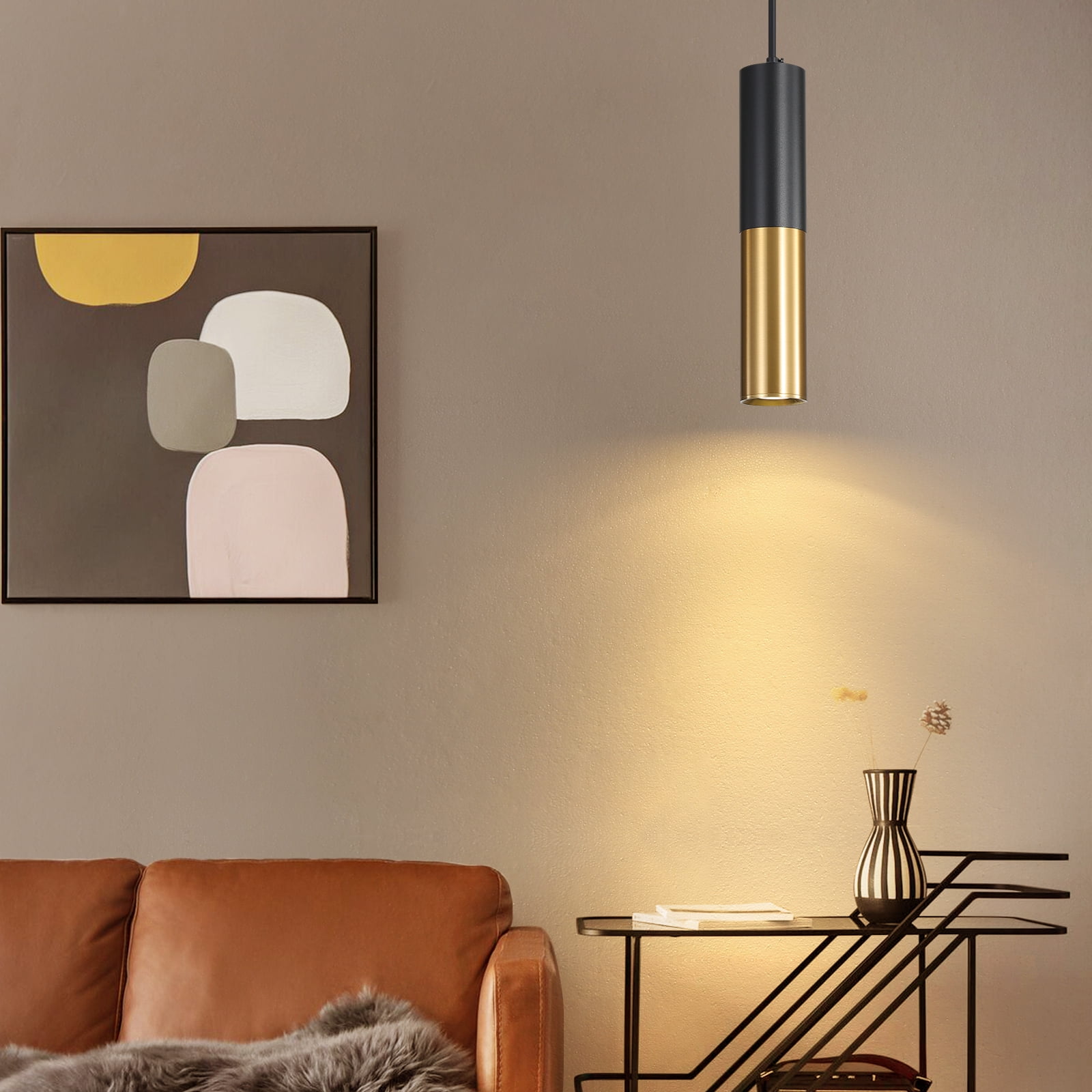 Modern Linear Pendant Light for Kitchen Island LED Hanging Light Fixture with Bubble Acrylic 3 Color 3000K/4500K/6500K, Mini Ceiling Chandelier Lighting
