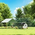 thumbnail image 2 of PawHut Large Metal Chicken Coop with Waterproof Cover, 9.8 x 19.7 x 6.4 ft, 2 of 10