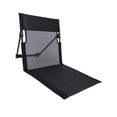 thumbnail image 2 of Silla de playa plegable, asiento bajo, tumbona, asiento de suelo para exteriores con respaldo, colchoneta para piscina, pesca, jardín, viajes, picnic Negro, 2 of 8