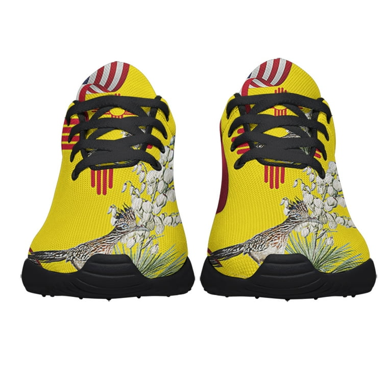 New Mexico Stte Roadrunner Bird and Yucca Flower Shoes Sneakers