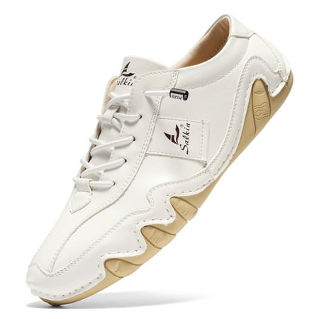 

Flyland Men s Casual Leather Shoes Fashion Sneakers Slip On Handmade Male Loafers Walking Driving Shoes for Men