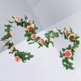 thumbnail image 2 of Fake Rose Vine Floral Garland Artificial Flowers for Hotel Wedding Home Party Garden Decor (Orange), 2 of 2