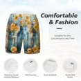 thumbnail image 6 of Picia Rustic Blue Vase Blossoms pattern Mens Swim Trunks with Compression Liner Stretch Beach Shorts Quick Dry with Zipper Pockets No-Chafing Board Shorts-X-Large, 6 of 9