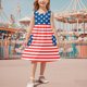 thumbnail image 3 of Odeerbi Niñas Día de La Independencia A-Línea Vestido de Tanque Con Bolsillos Verano Patriótico Estrella Raya Cuello Redondo Vestido de Sol Casual, 3 of 7