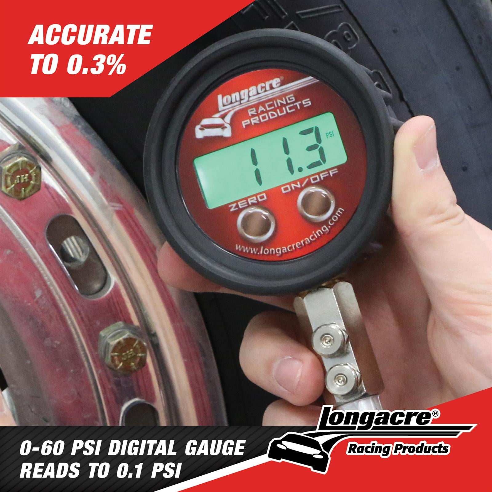 Longacre 52-53000 Pro Digital Tire Pressure Gauge 0-60 psi