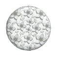 Rv Spare Tire Cover, cool white berry blossoms Adjustable Camper Spare