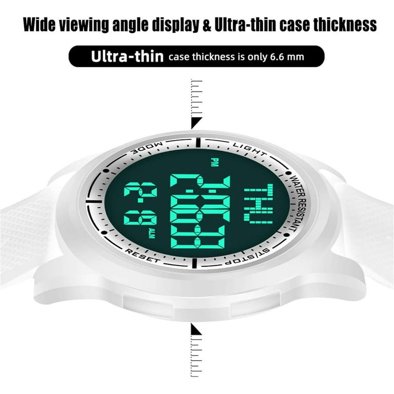 Thin digital shop watch waterproof