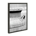 thumbnail image 2 of Kate and Laurel Sylvie Milk Can Rural Scene Black and White Photograph Framed Canvas Wall Art by Jami Skarda, 18x24 Dark Gray, 2 of 5