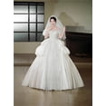 thumbnail image 2 of Large size satin wedding dress French style, 2 of 9
