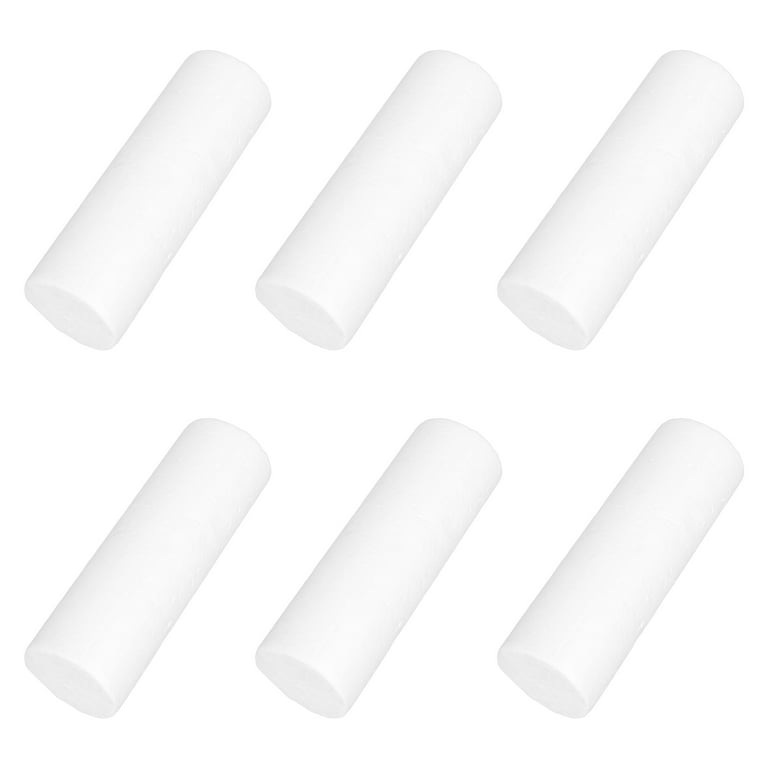 Generic Pack of 10 White Modelling Craft Polystyrene Foam Styrofoam Cylinder  Pillar 12cm Ornaments DIY Kids Craft
