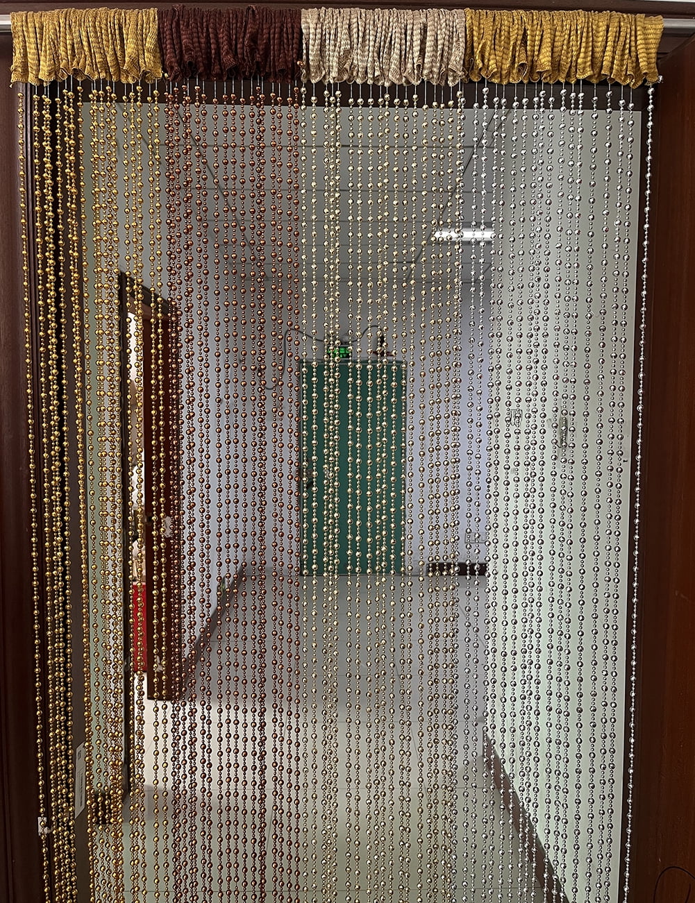 ZiDeTang 100cm x 195cm Sparking Plating Plastic Diamond Décor Beaded Door Curtain String Doorway Room Divider Window Tassel Blind Screen Panel (Champagne)