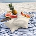 thumbnail image 3 of 2 Pack Outdoor Waterproof Throw Pillows, Modern Solid Color Cream Art Decorative Square Pillow Case Patio Pillows for Chair Couch Sofa 16x16in, 3 of 9