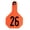 Orange, variant on Y-Tex Numbered Cattle Ear Tag, Medium