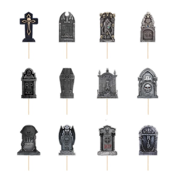 Halloween Theme Decorated Cake Inserts - Dessert for Cakes and Decorating Cake Inserts for Themed Celebrations 12PCS