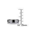 thumbnail image 4 of 1.12 Carat (Ctw) Black Diamond Engagement Ring and Wedding Band Set in Sterling Silver for Women, 4 of 6
