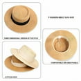 thumbnail image 3 of TELOLY Sun Hat Summer Men and Women European and American Style Foldable British Hats Bucket Hat One Size Fits All Wide Brim Dome Straw Hat Top Hat,Khaki, 3 of 4