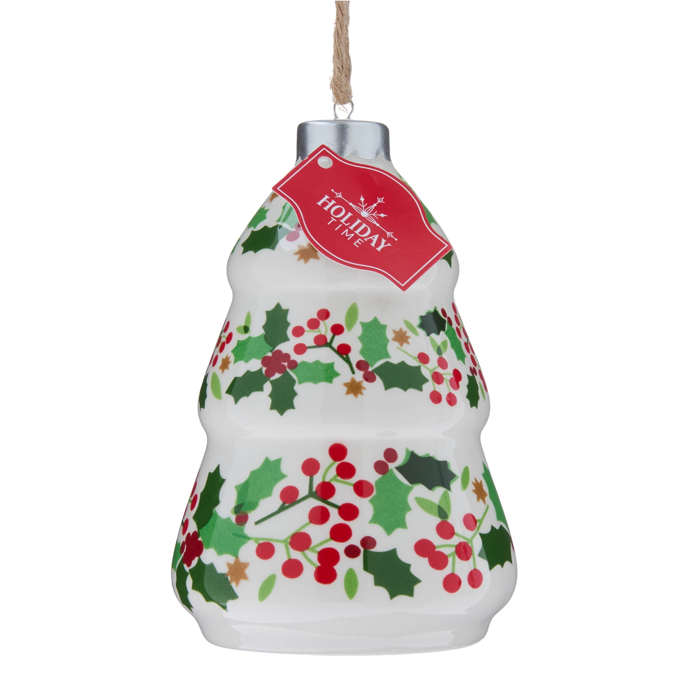 Red/Green/White Mini Ceramic Tree Christmas Ornament, 4.5", by Holiday Time