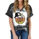 thumbnail image 1 of Camiseta con cuello en V para mujer Camiseta con estampado de Halloween Camiseta de manga corta Tops Pompotops  hkajfhjk473063, 1 of 6