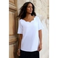 thumbnail image 4 of Roaman's Women's Plus Size Ultimate Scalloped Scoop Neck Tee, 4 of 4