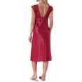 thumbnail image 3 of INSPIRE CHIC Women's Satin Tank Nightdress Lace Trim V-Neck Sleepwear Sleeveless Pajama Dress Midi Nightgowns M Red, 3 of 6