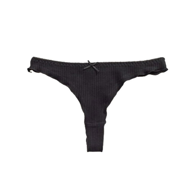 Timegard String pour Femmes Taille Basse Côtelé Nœud Papillon Sans Coutures sous-Vêtements Confortables Culottes Invisibles G-String Strings