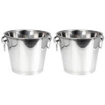 ITSELFER 2pcs Wear-resistant Ice Bucket Household Champagne Bucket Portable Wine Bucket KTV Supply
