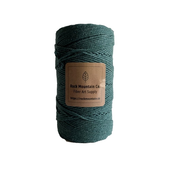 2mm 2 Strand Cotton Macrame Cord - Forest Dark Green