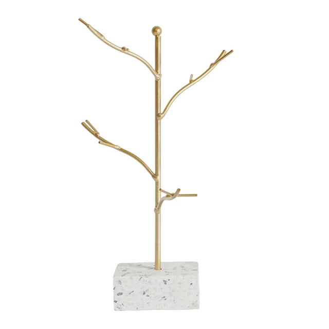 Decoración multifuncional para joyería, soporte para colgar, accesorio de resina de aleación, estante de almacenamiento portátil clásico para sala de estar, Fondo cuadrado Sunnimix Titular de la joyería