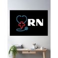 thumbnail image 2 of Rn Registered Nurse With Stethoscope (White Text)- Rn Registered Nurse Poster Wall Art, Modern Wall Decor, 12x18 UNFRAMED, 2 of 3