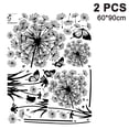 thumbnail image 1 of Autorización：Diente de león negro y mariposas volando en las calcomanías de pared de viento, sala de estar, dormitorio, pegatinas de pared extraíbles, murales Adepaton 2034606-2, 1 of 9