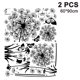 thumbnail image 1 of Diente de león negro y mariposas volando en las calcomanías de pared de viento, sala de estar, dormitorio, pegatinas de pared extraíbles, murales Adepaton 2034606-2, 1 of 9