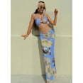 thumbnail image 2 of Women'S Backless Triangle Floral Dress Swimsuit Cover Up Maxi Dress Blue M, 2 of 6